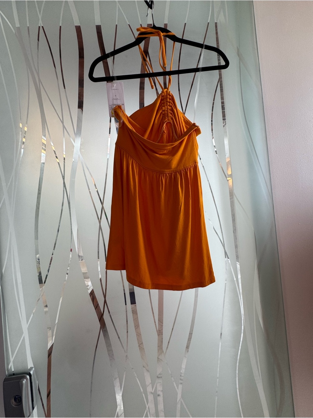Women's Orange Halter Neck Top